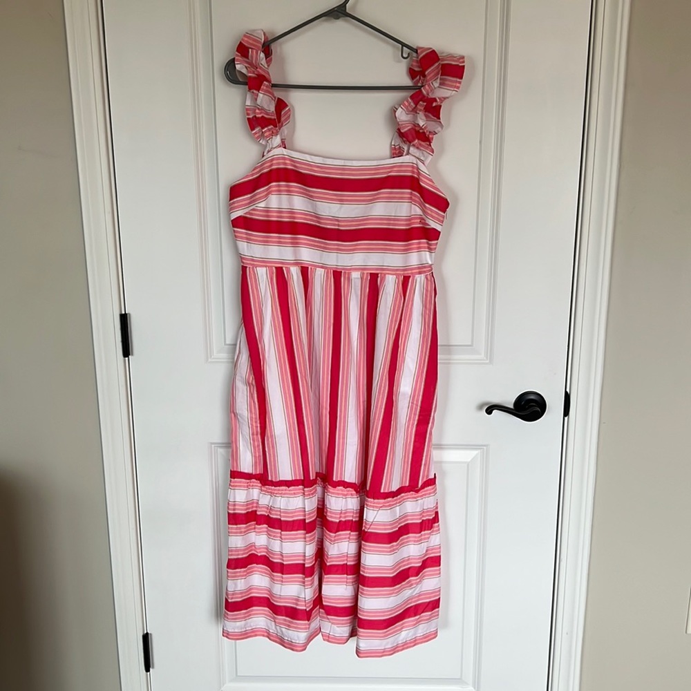 NWT J. Crew Pink Striped Dress.